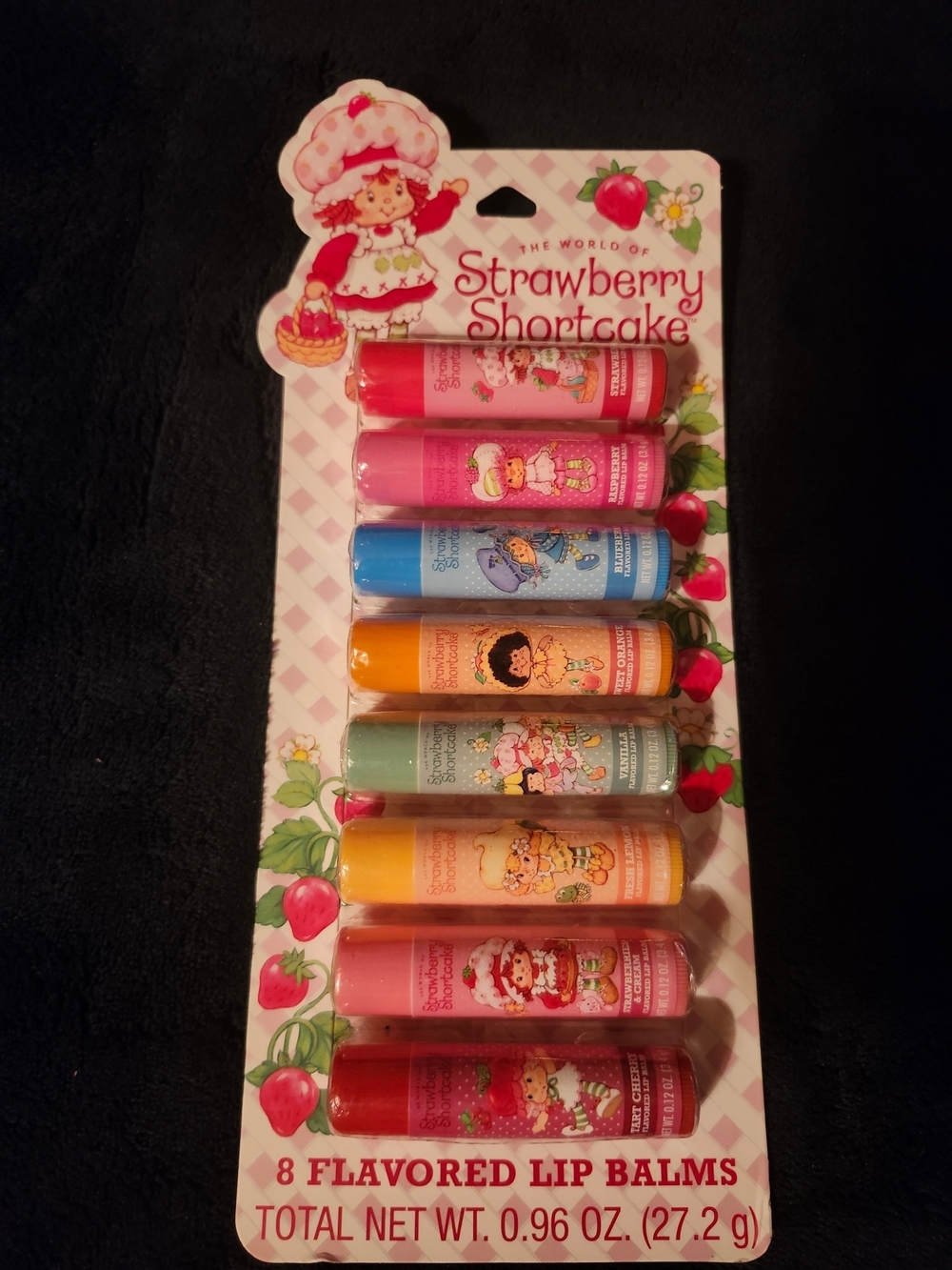 Strawberry Shortcake 8-Flavor Lip Balm Set - Pink Red Blue Green Orange